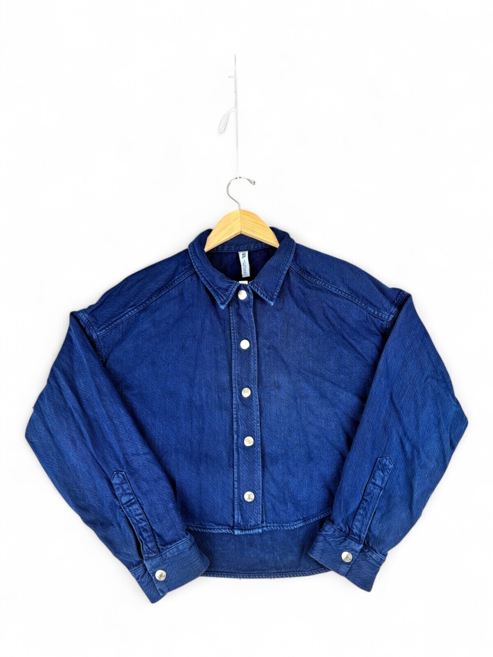 Zara Women's Blue Denim Jacket Button Front Size S